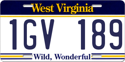 WV license plate 1GV189