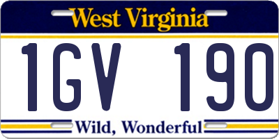 WV license plate 1GV190