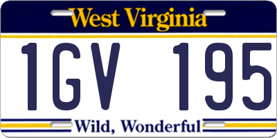 WV license plate 1GV195