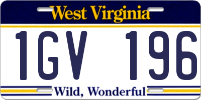 WV license plate 1GV196