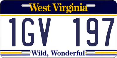 WV license plate 1GV197