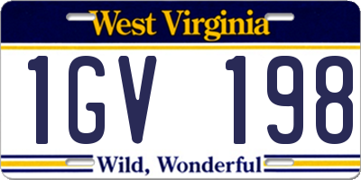 WV license plate 1GV198