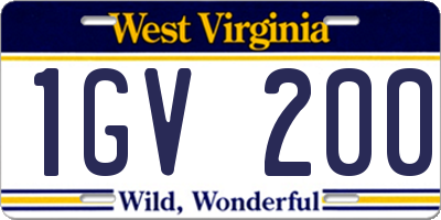 WV license plate 1GV200
