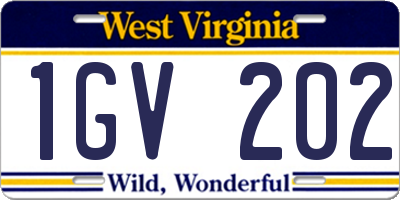 WV license plate 1GV202