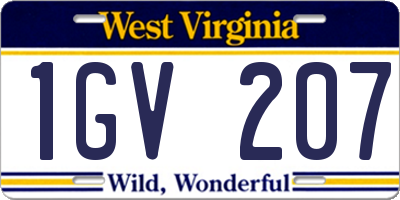 WV license plate 1GV207