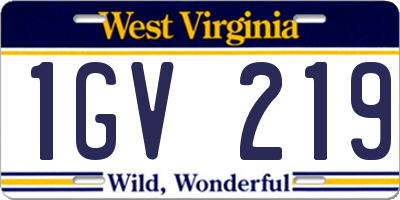 WV license plate 1GV219