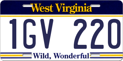 WV license plate 1GV220