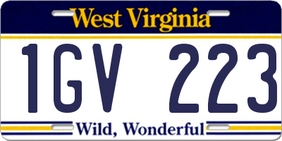 WV license plate 1GV223
