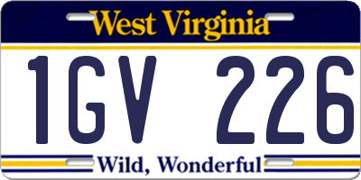 WV license plate 1GV226