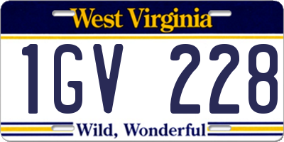WV license plate 1GV228
