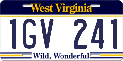 WV license plate 1GV241