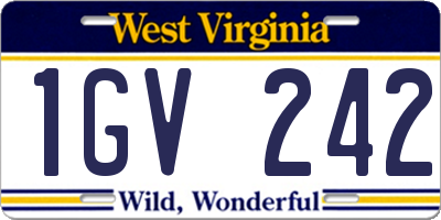 WV license plate 1GV242