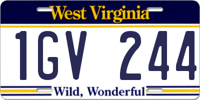 WV license plate 1GV244