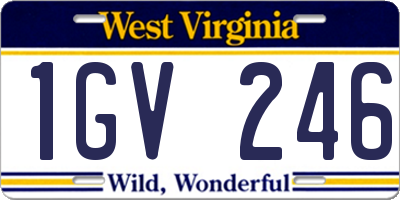 WV license plate 1GV246