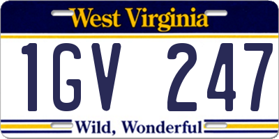 WV license plate 1GV247
