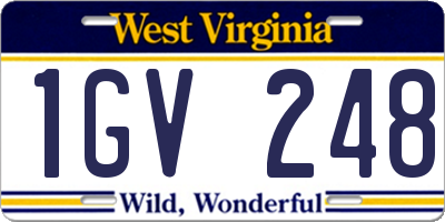 WV license plate 1GV248