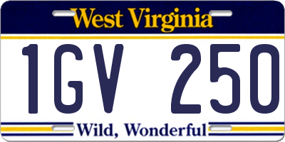 WV license plate 1GV250