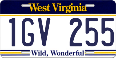 WV license plate 1GV255