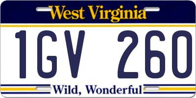 WV license plate 1GV260