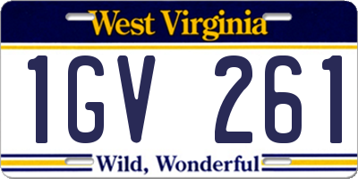WV license plate 1GV261