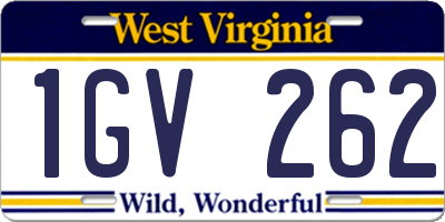 WV license plate 1GV262