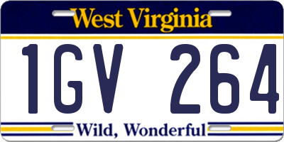WV license plate 1GV264