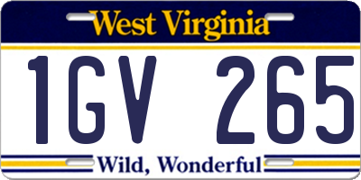 WV license plate 1GV265
