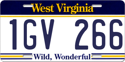 WV license plate 1GV266