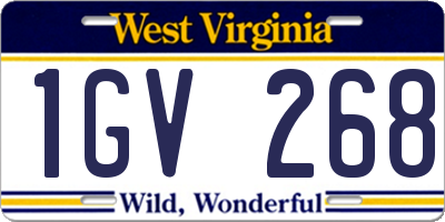 WV license plate 1GV268