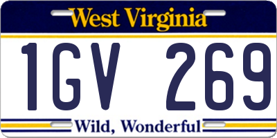 WV license plate 1GV269