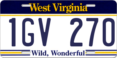 WV license plate 1GV270