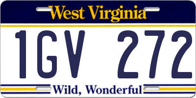 WV license plate 1GV272