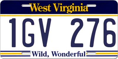 WV license plate 1GV276