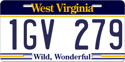 WV license plate 1GV279