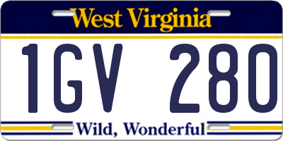 WV license plate 1GV280