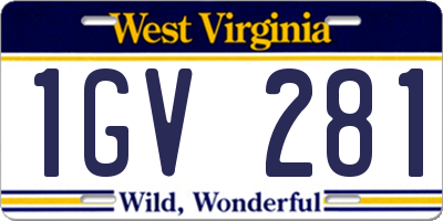 WV license plate 1GV281