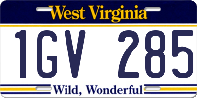 WV license plate 1GV285