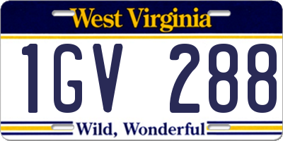 WV license plate 1GV288