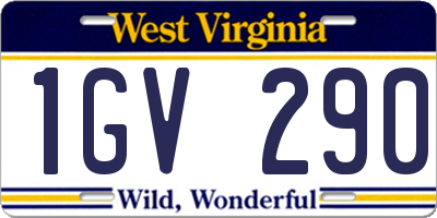 WV license plate 1GV290