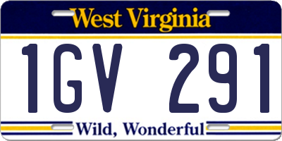 WV license plate 1GV291