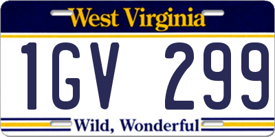 WV license plate 1GV299