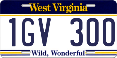 WV license plate 1GV300