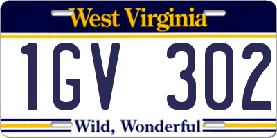 WV license plate 1GV302