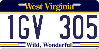 WV license plate 1GV305