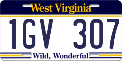 WV license plate 1GV307