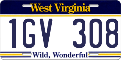 WV license plate 1GV308