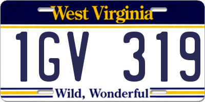WV license plate 1GV319
