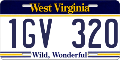 WV license plate 1GV320