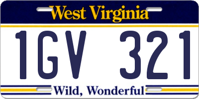 WV license plate 1GV321