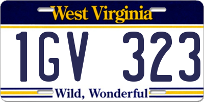WV license plate 1GV323